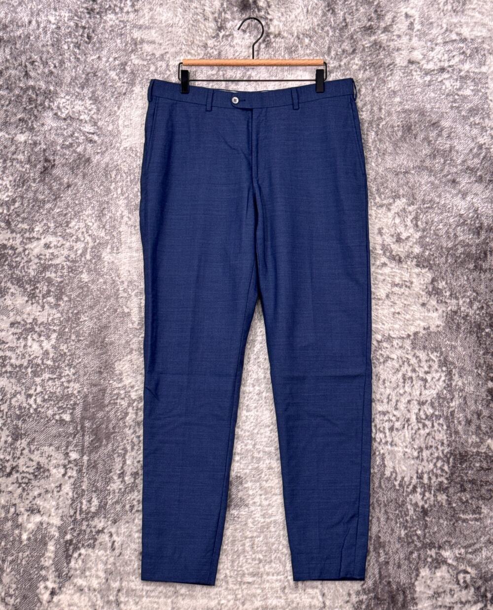 Suitsupply Dress Pants 34 x 31 Mens Brescia Slim Fit 100% Wool Blue